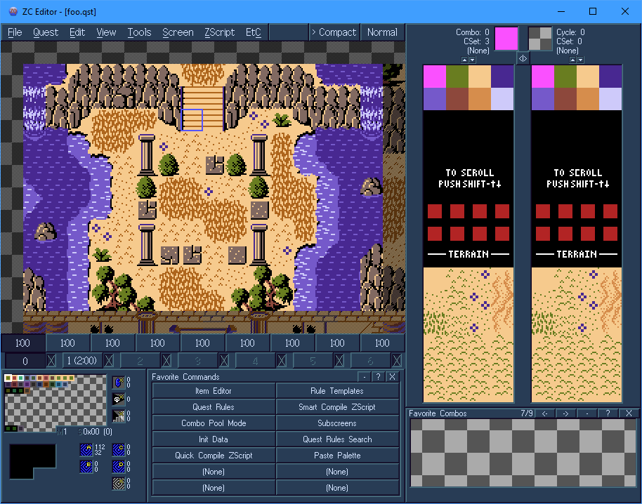 Screenshot of the editor, set to expanded mode